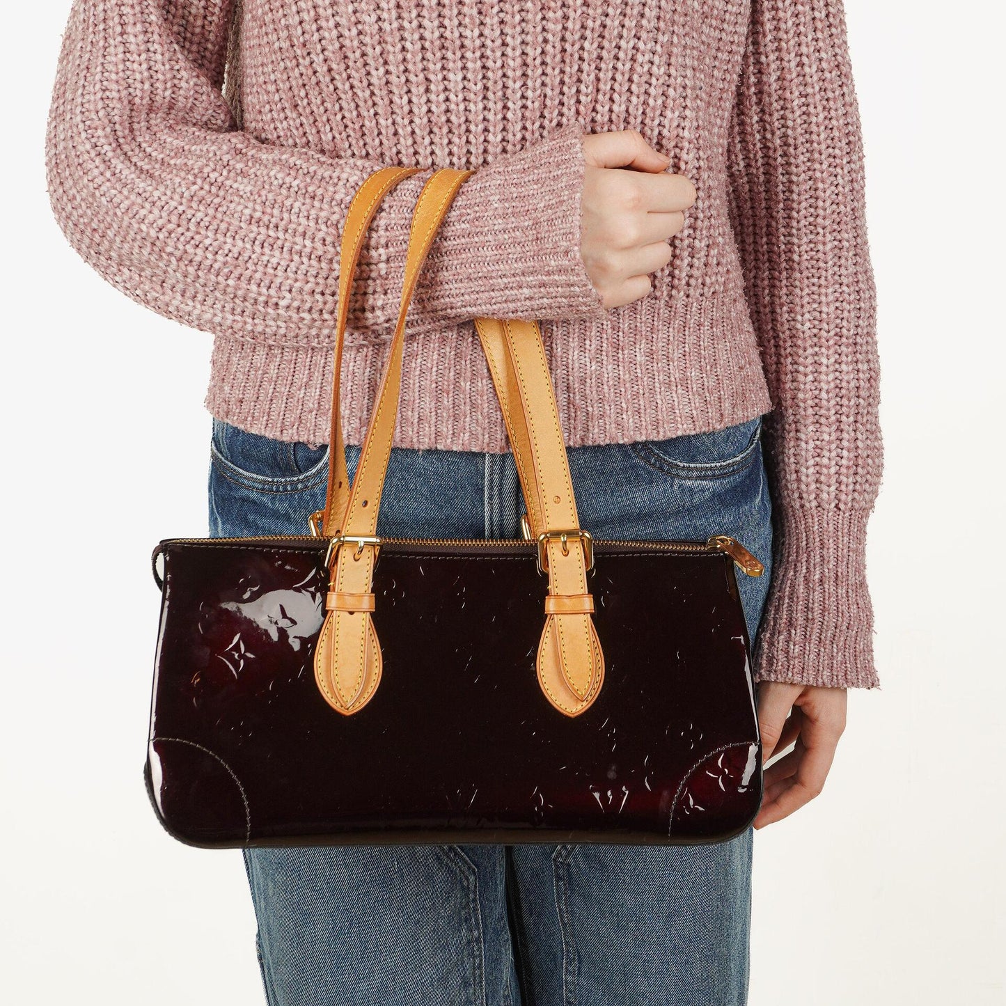 Louis Vuitton Rosewood Avenue Schultertasche aus Monogram Vernis in Amarante