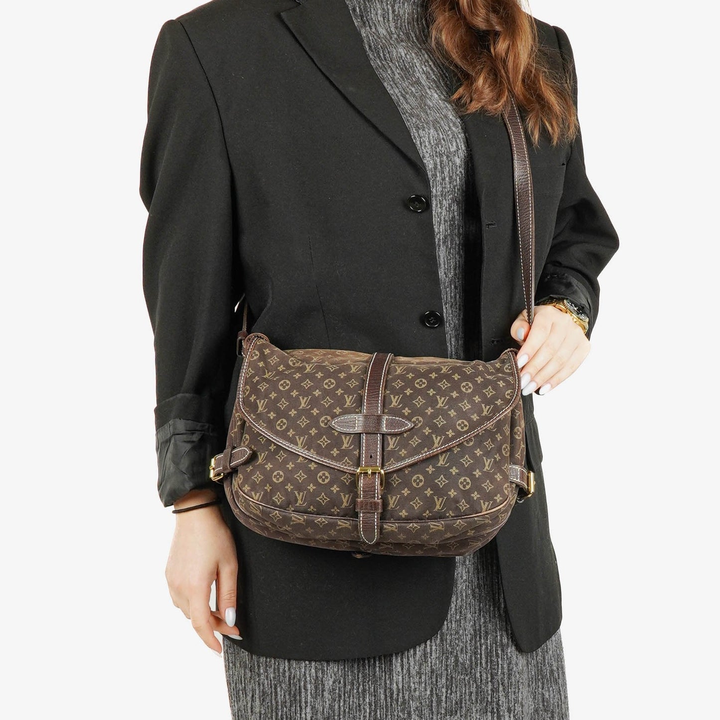 Louis Vuitton Saumur 30 Mini Lin Monogramm in Dune