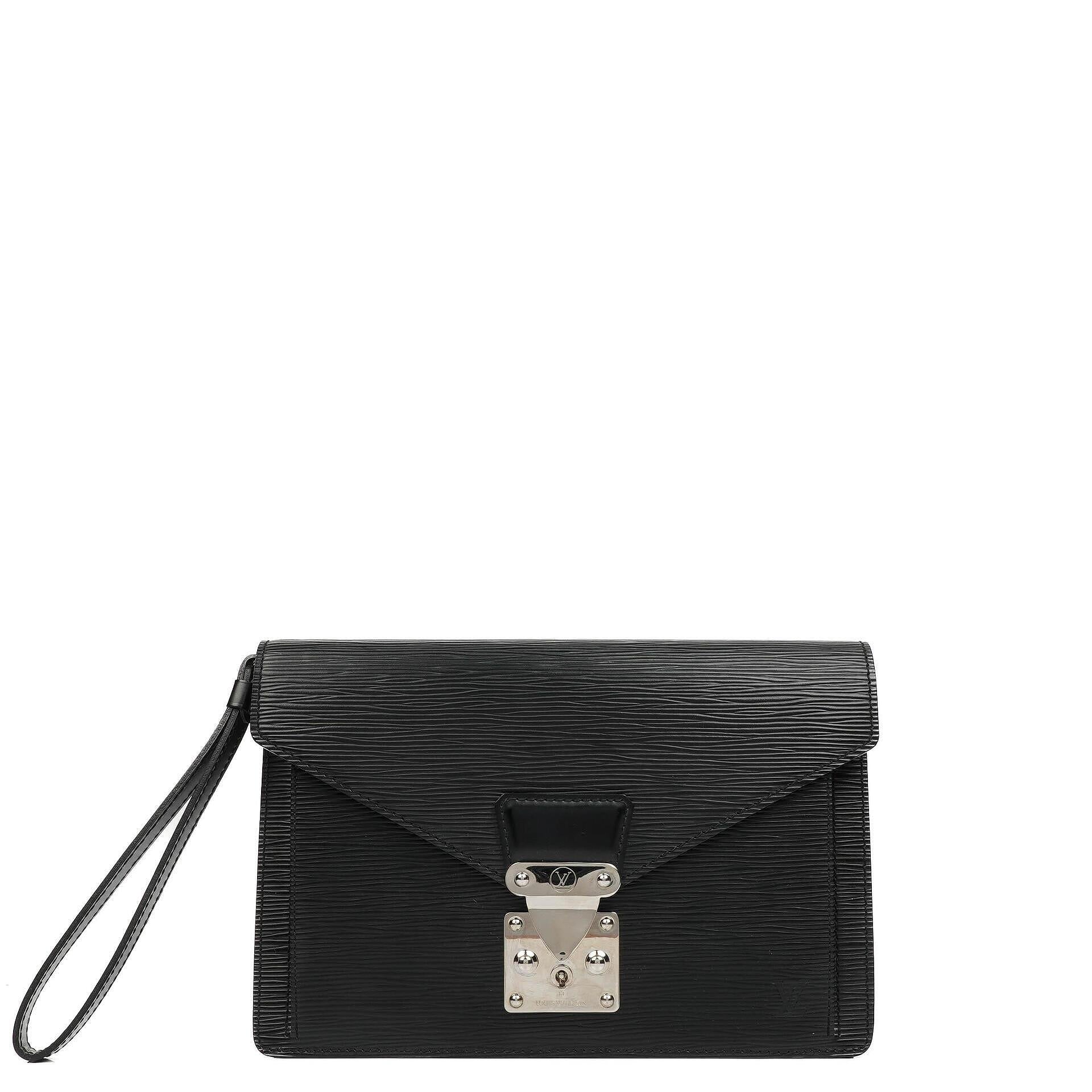 Louis Vuitton Sellier Dragonne Clutch aus schwarzem Epi-Leder