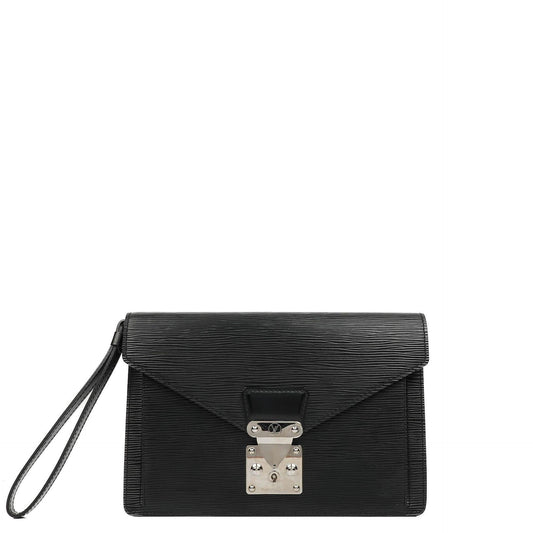 Louis Vuitton Sellier Dragonne Clutch aus schwarzem Epi-Leder