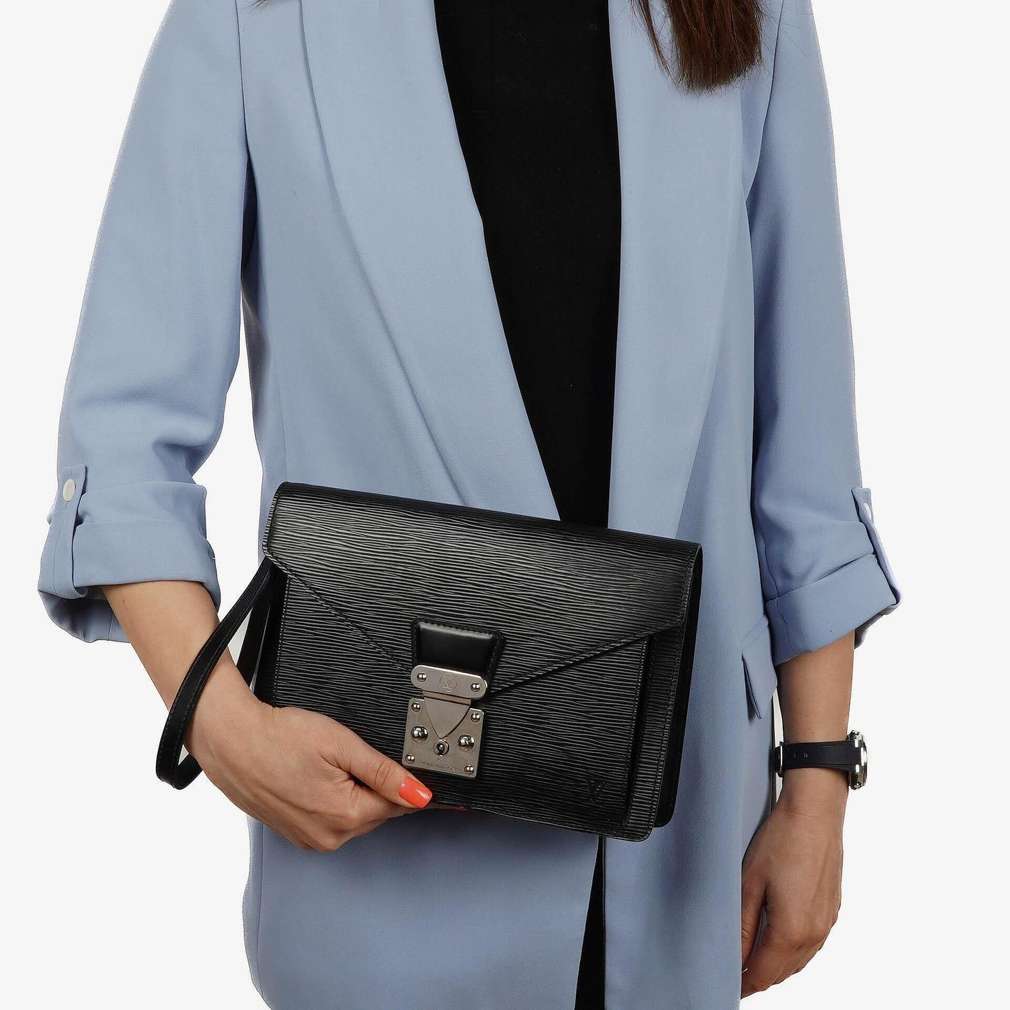 Louis Vuitton Sellier Dragonne Clutch aus schwarzem Epi-Leder