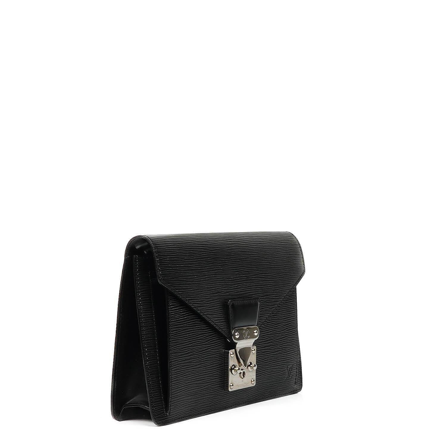 Louis Vuitton Sellier Dragonne Clutch aus schwarzem Epi-Leder