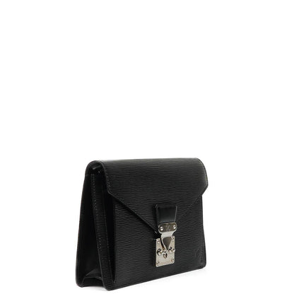 Louis Vuitton Sellier Dragonne Clutch aus schwarzem Epi-Leder