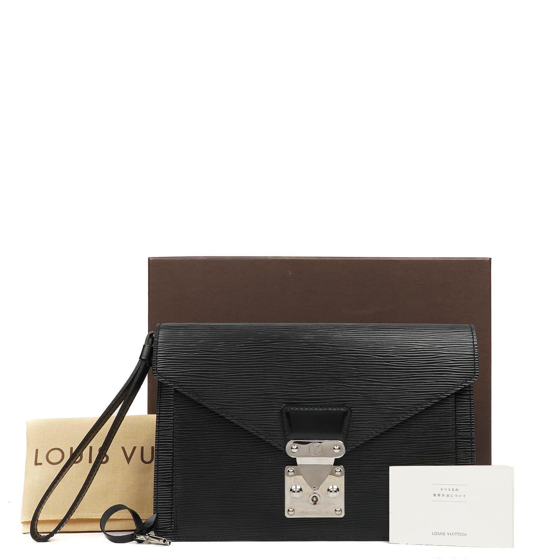 Louis Vuitton Sellier Dragonne Clutch aus schwarzem Epi-Leder