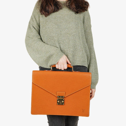 Louis Vuitton Serviette Ambassador Aktentasche aus braunem Epi Leder, 1996