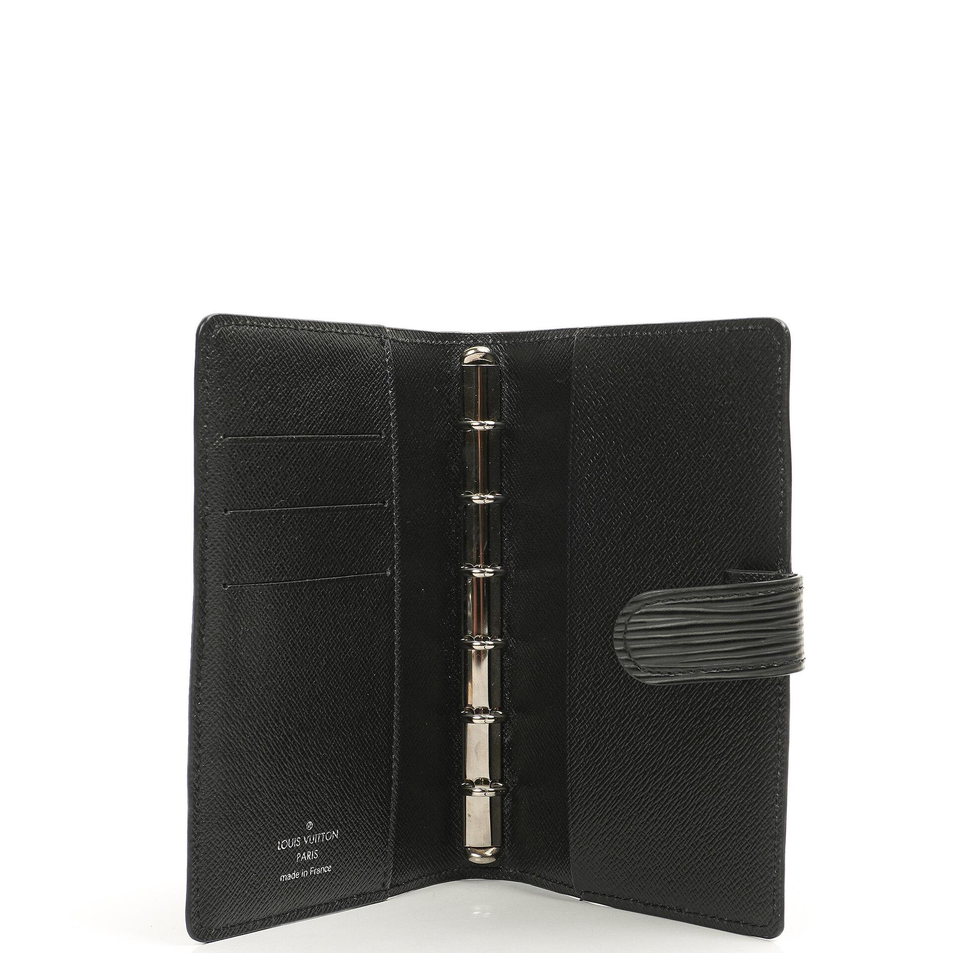 Louis Vuitton Kleine Ring Agenda Cover Schwarz EPI Leder
