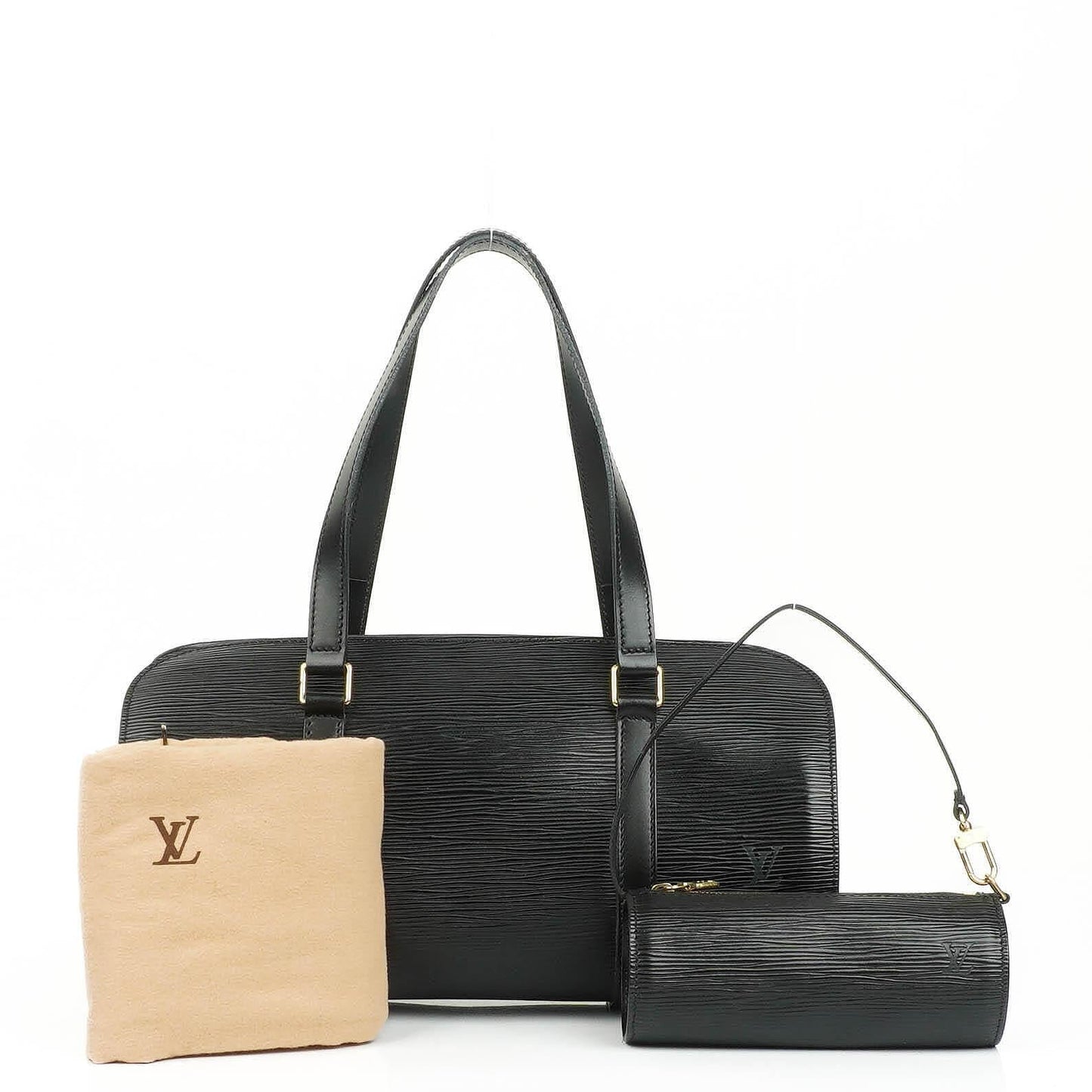 Louis Vuitton Soufflot Handtasche aus schwarzem Epi-Leder