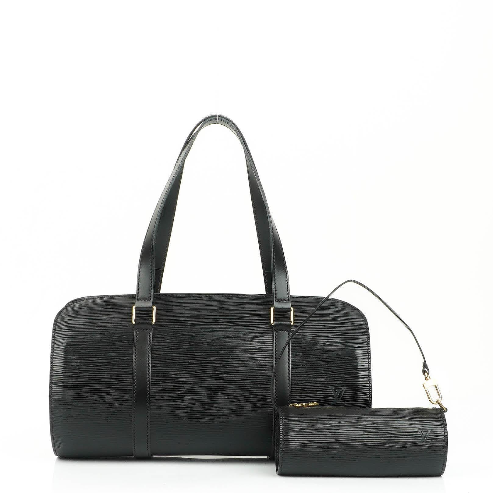 Louis Vuitton Soufflot Handtasche aus schwarzem Epi-Leder