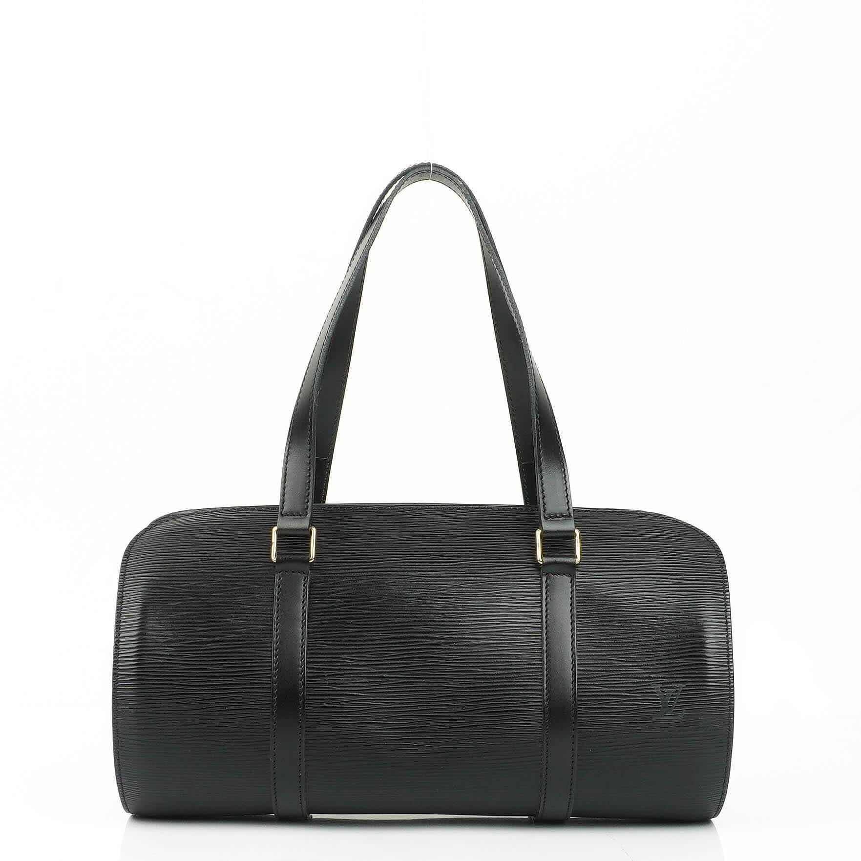 Louis Vuitton Soufflot Handtasche aus schwarzem Epi-Leder