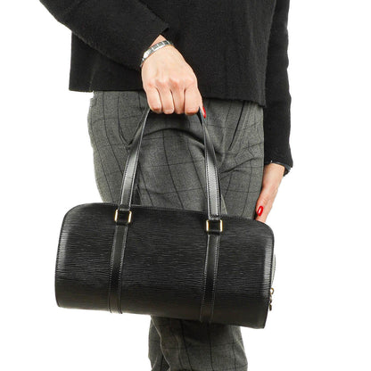 Louis Vuitton Soufflot Handtasche aus schwarzem Epi-Leder
