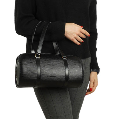 Louis Vuitton Soufflot Handtasche aus schwarzem Epi-Leder