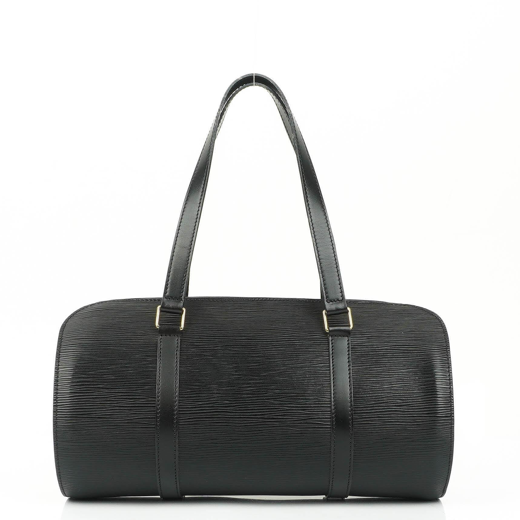 Louis Vuitton Soufflot Handtasche aus schwarzem Epi-Leder