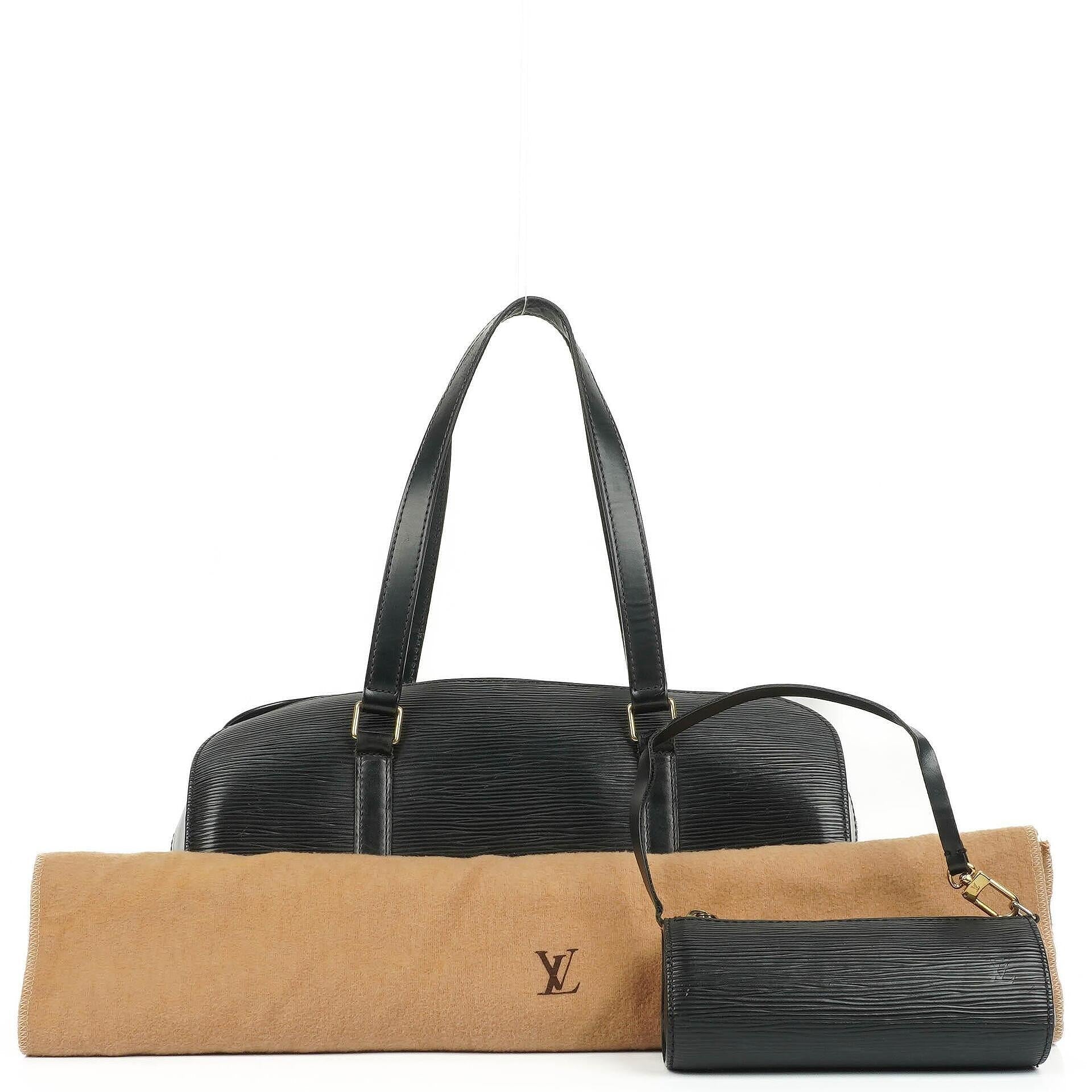 Louis Vuitton Soufflot Handtasche aus schwarzem Epi-Leder
