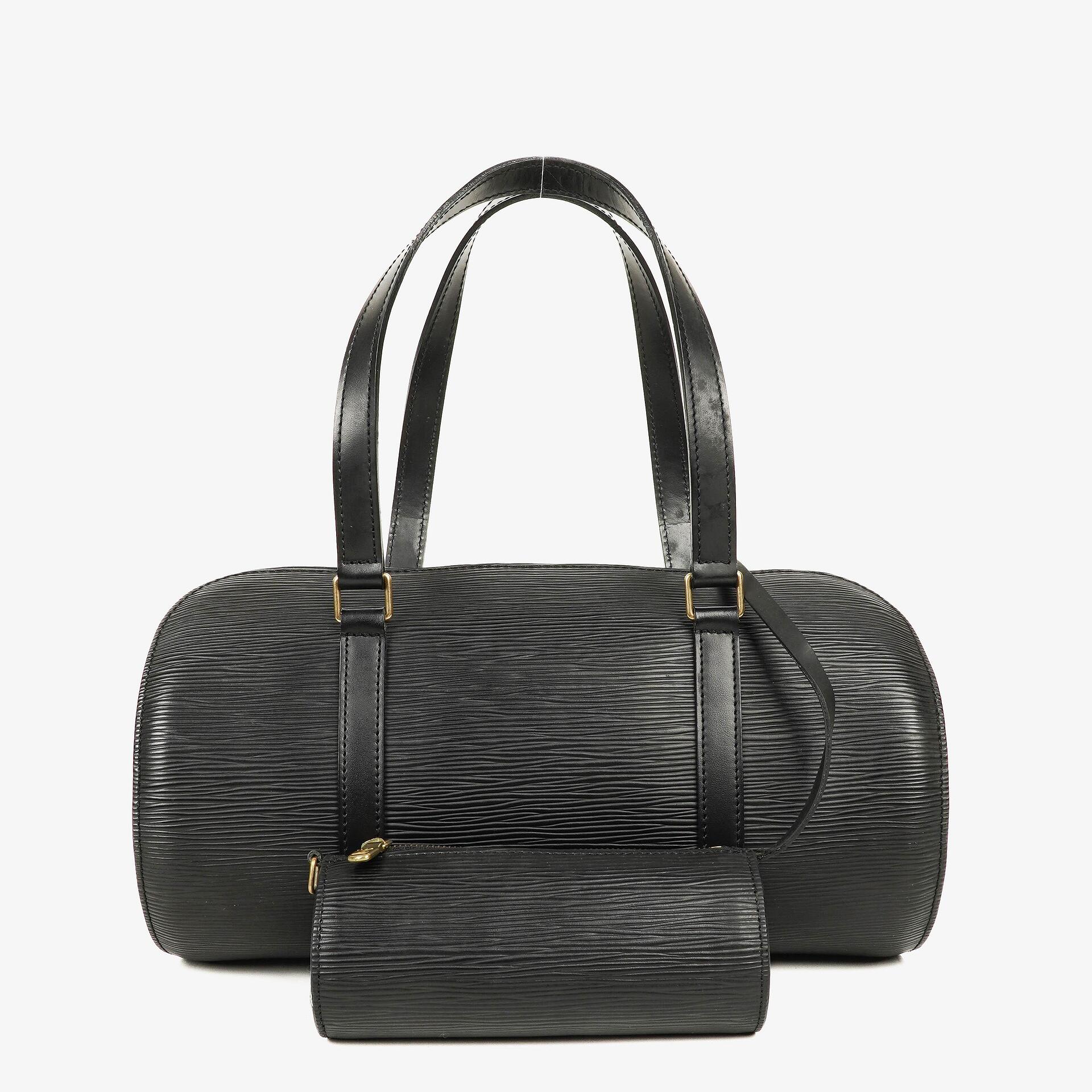 Louis Vuitton Soufflot Handtasche aus schwarzem Epi-Leder