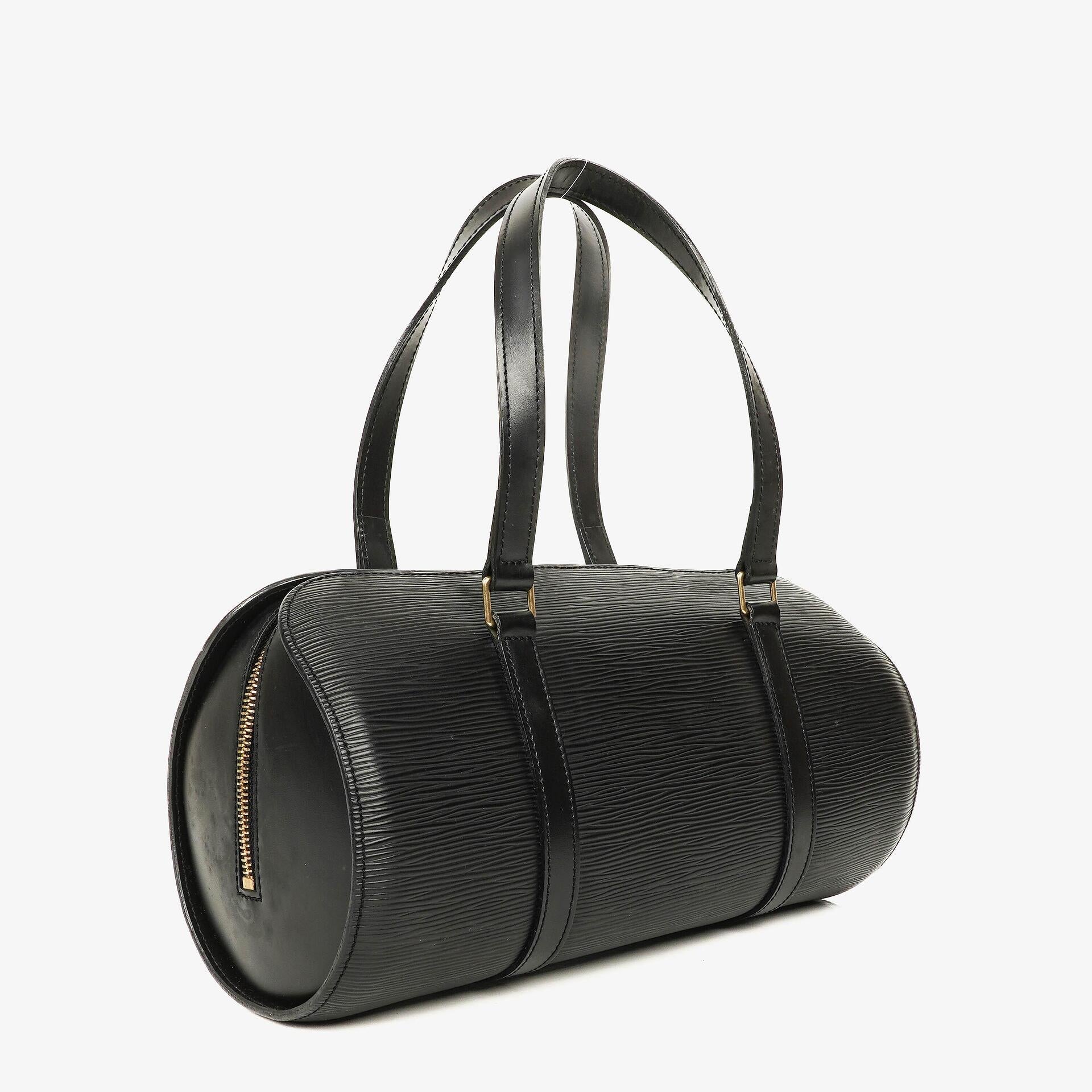Louis Vuitton Soufflot Handtasche aus schwarzem Epi-Leder