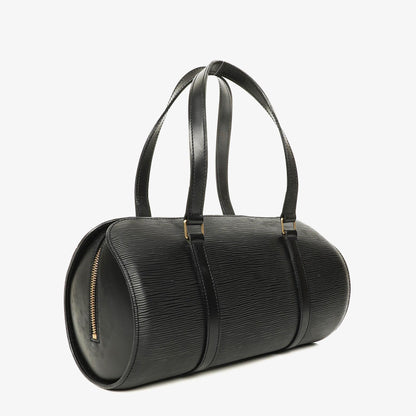 Louis Vuitton Soufflot Handtasche aus schwarzem Epi-Leder