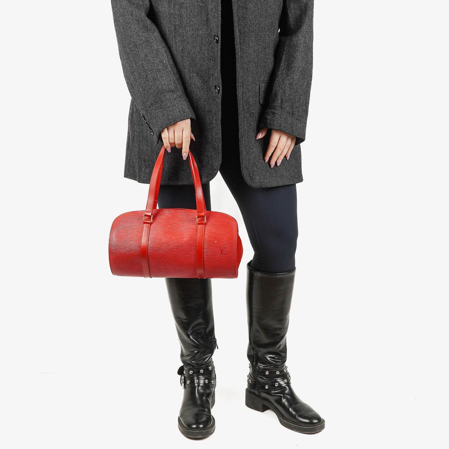 Louis Vuitton Soufflot Handtasche in rotem Epi-Leder