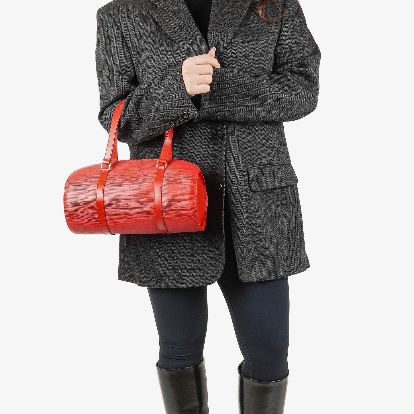 Louis Vuitton Soufflot Handtasche in rotem Epi-Leder