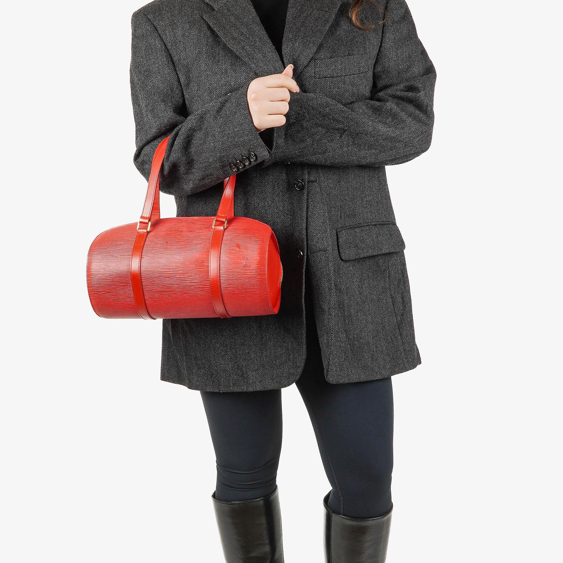 Louis Vuitton Soufflot Handtasche in rotem Epi-Leder