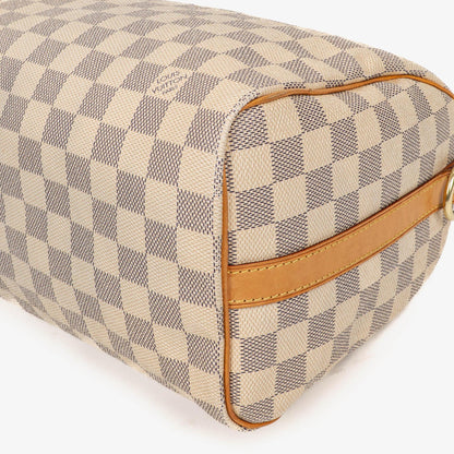 Louis Vuitton Speedy 25 Bandoulière Handtasche aus Damier Azur beschichtetem Canvas
