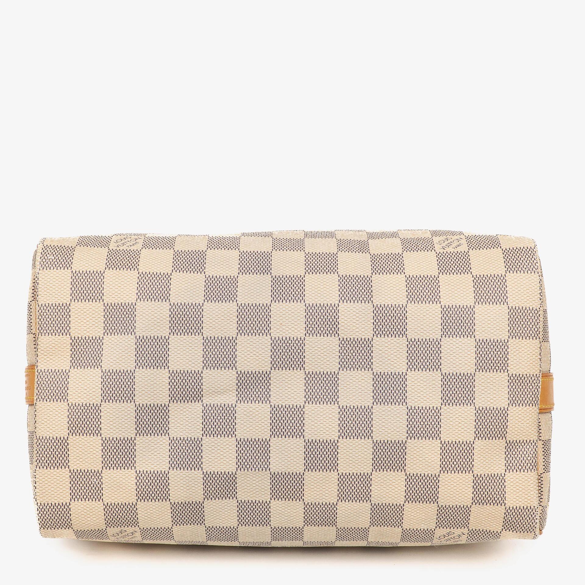 Louis Vuitton Speedy 25 Bandoulière Handtasche aus Damier Azur beschichtetem Canvas