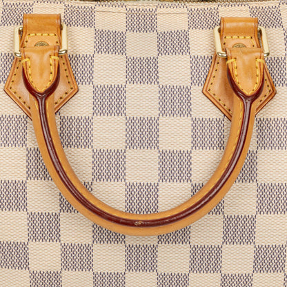 Louis Vuitton Speedy 25 Bandoulière Handtasche aus Damier Azur beschichtetem Canvas