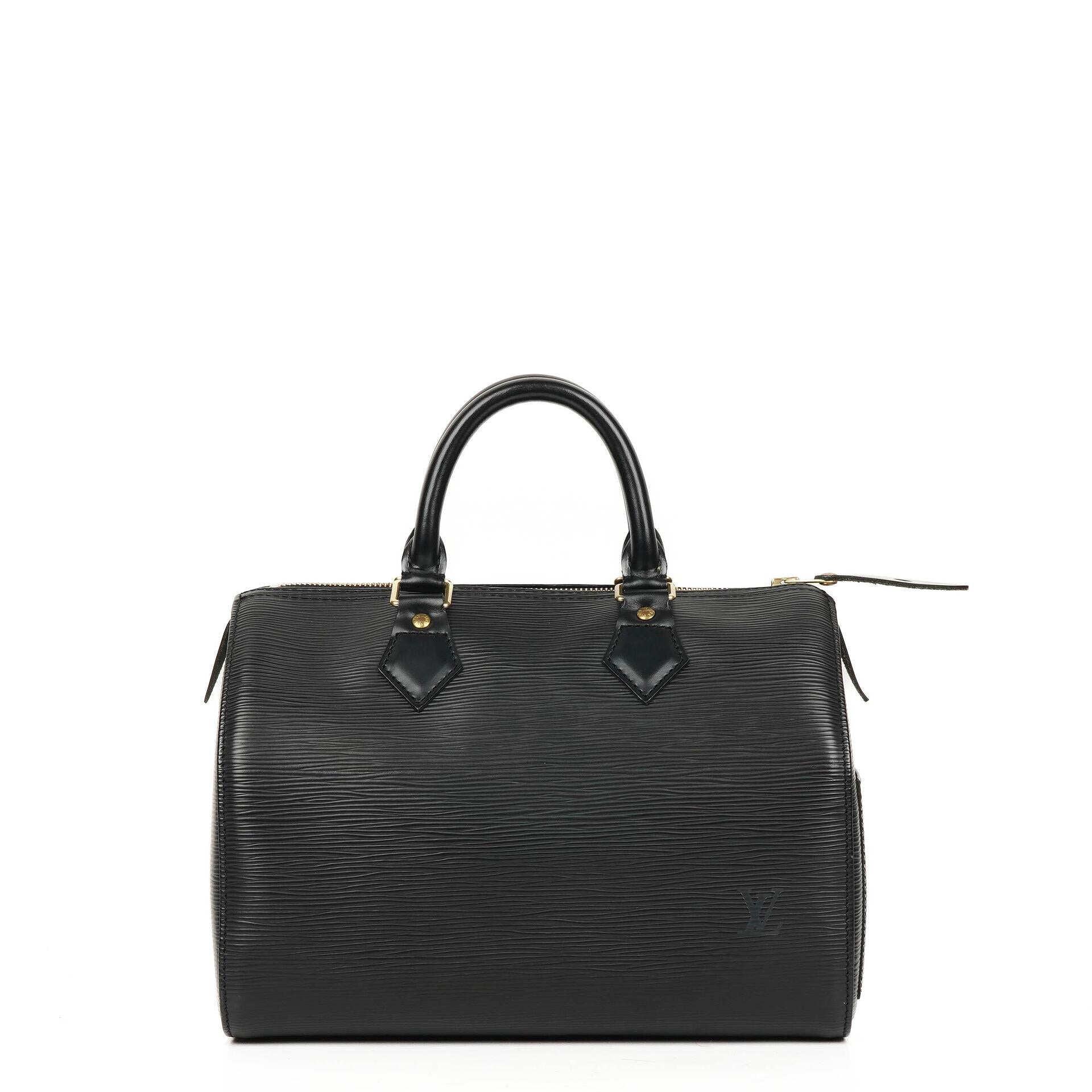 Louis Vuitton Speedy 25 Handtasche aus schwarzem Epi Leder