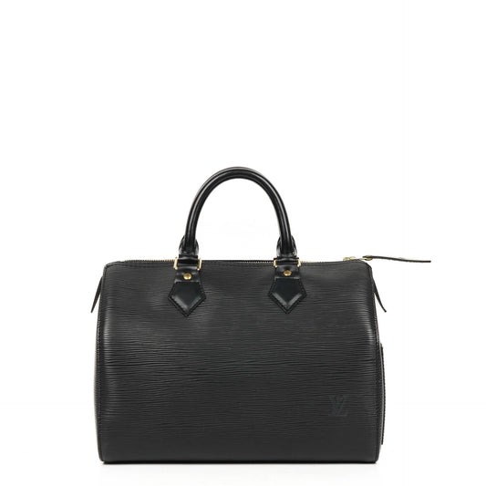 Louis Vuitton Speedy 25 Handtasche aus schwarzem Epi Leder