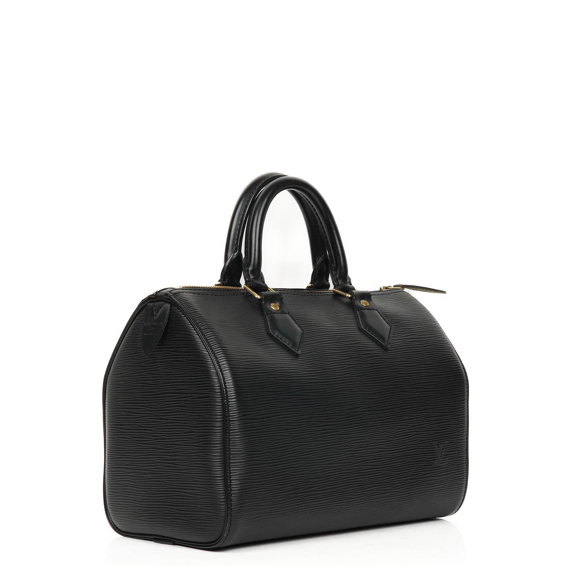 Louis Vuitton Speedy 25 Handtasche aus schwarzem Epi Leder