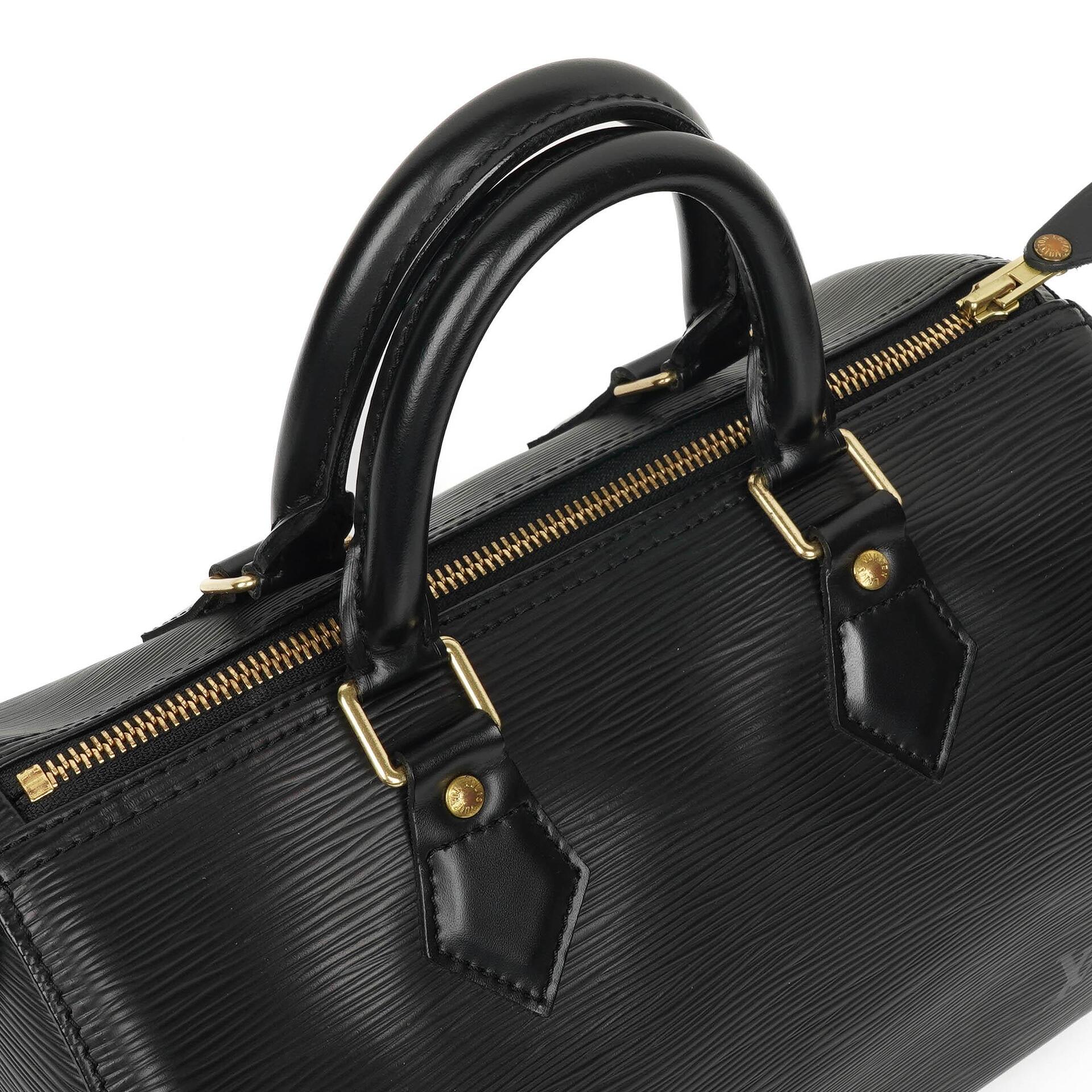 Louis Vuitton Speedy 25 Handtasche aus schwarzem Epi Leder