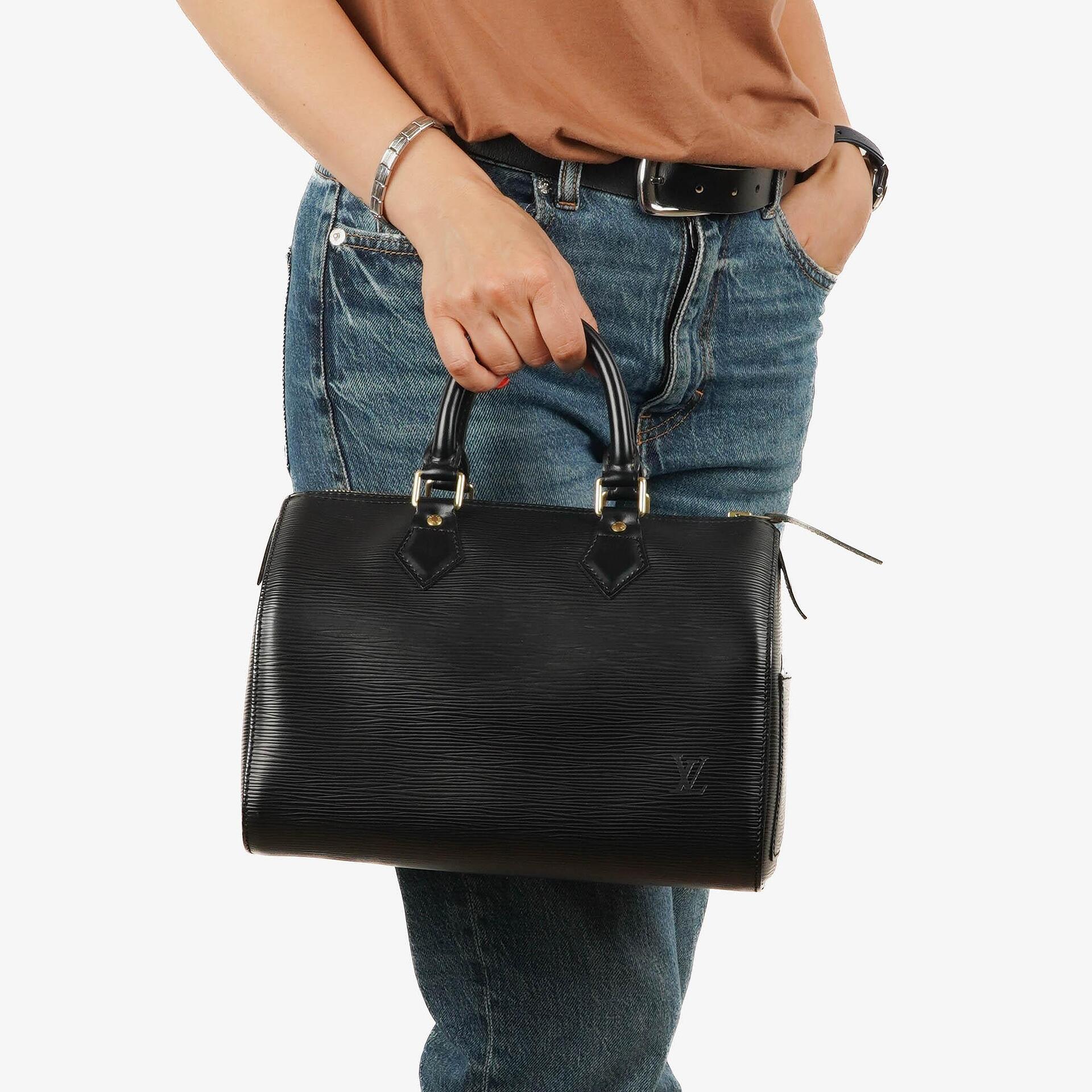 Louis Vuitton Speedy 25 Handtasche aus schwarzem Epi Leder