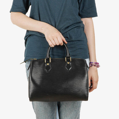 Louis Vuitton Speedy 25 Handtasche aus schwarzem Epi-Leder