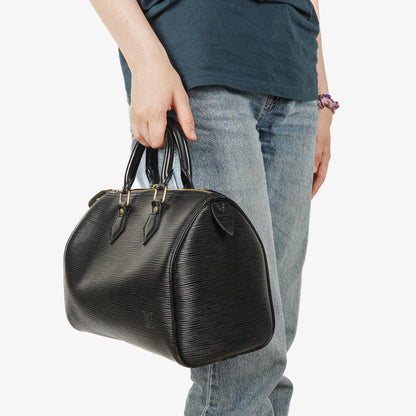 Louis Vuitton Speedy 25 Handtasche aus schwarzem Epi-Leder