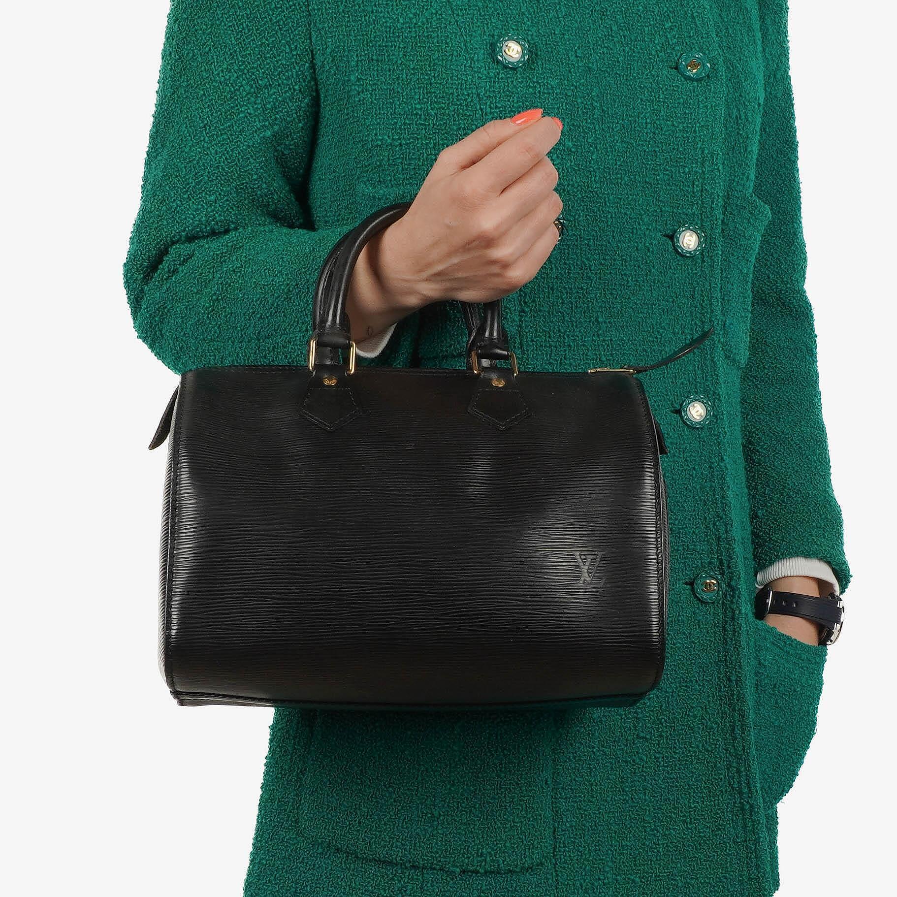 Louis Vuitton Speedy 25 Handtasche aus schwarzem Epi-Leder
