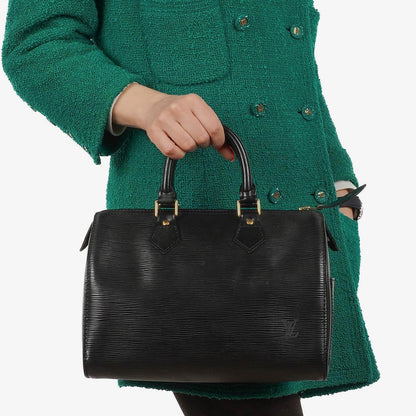 Louis Vuitton Speedy 25 Handtasche aus schwarzem Epi-Leder