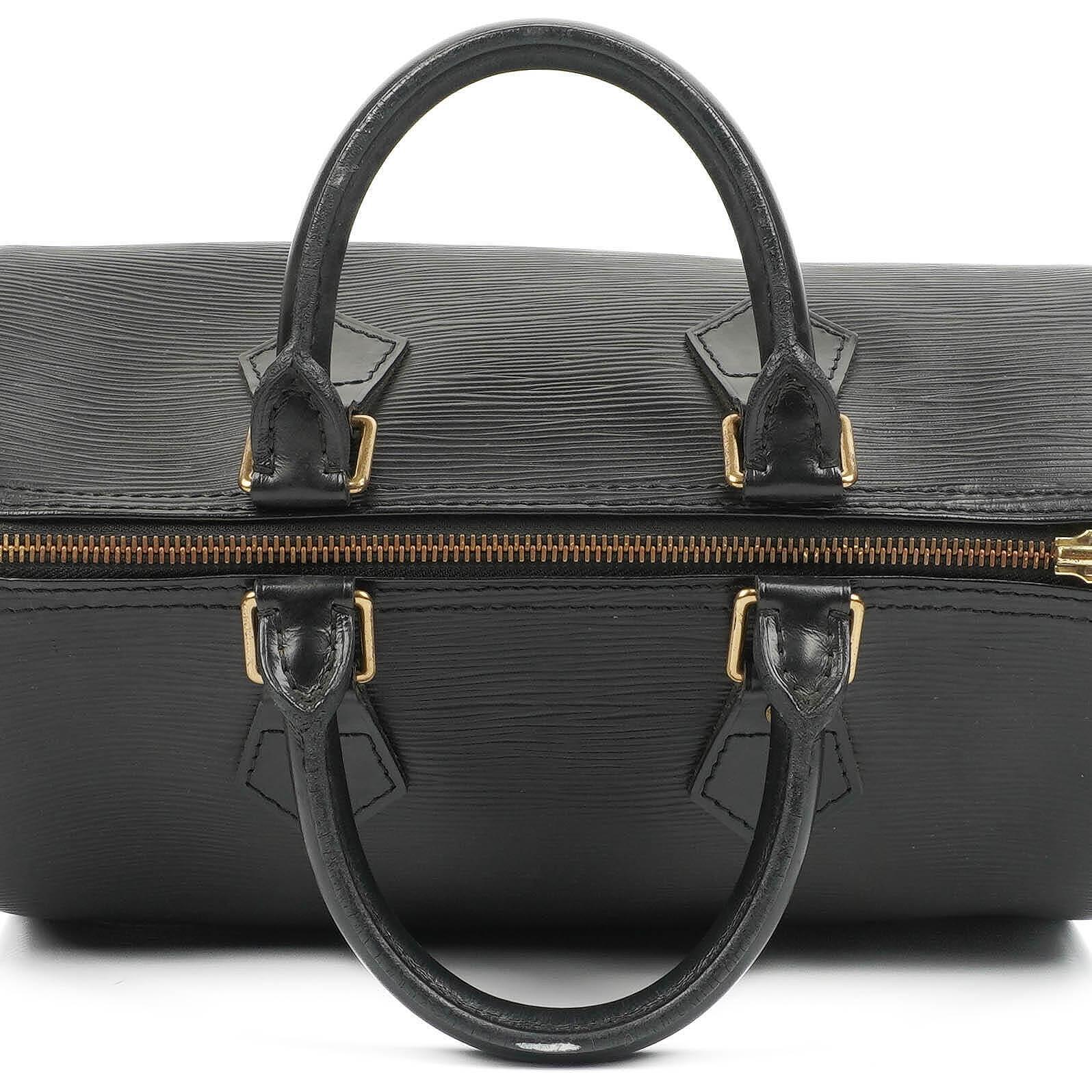 Louis Vuitton Speedy 25 Handtasche aus schwarzem Epi-Leder
