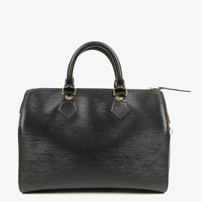 Louis Vuitton Speedy 25 Handtasche aus schwarzem Epi Leder