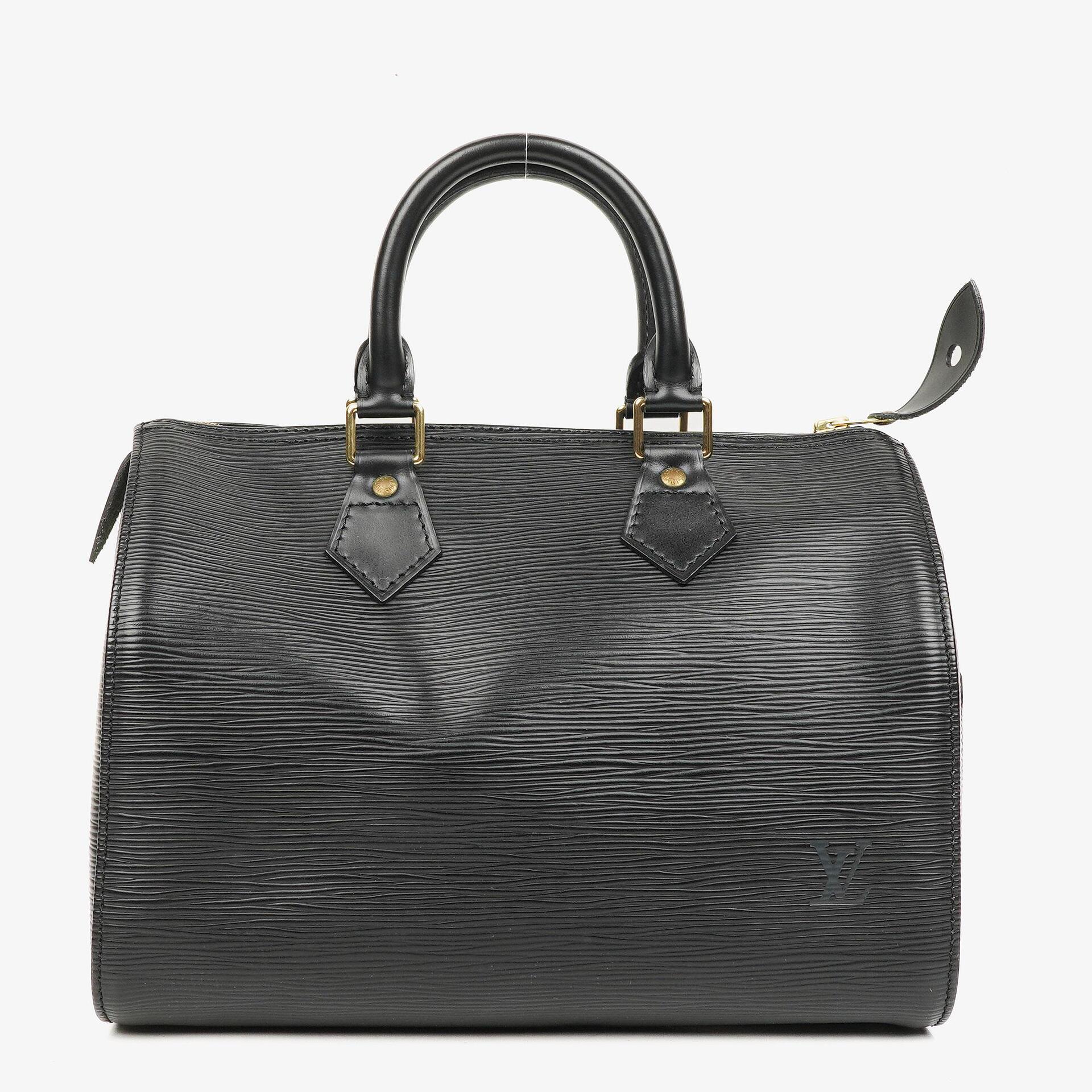 Louis Vuitton Speedy 25 Handtasche aus schwarzem Epi Leder