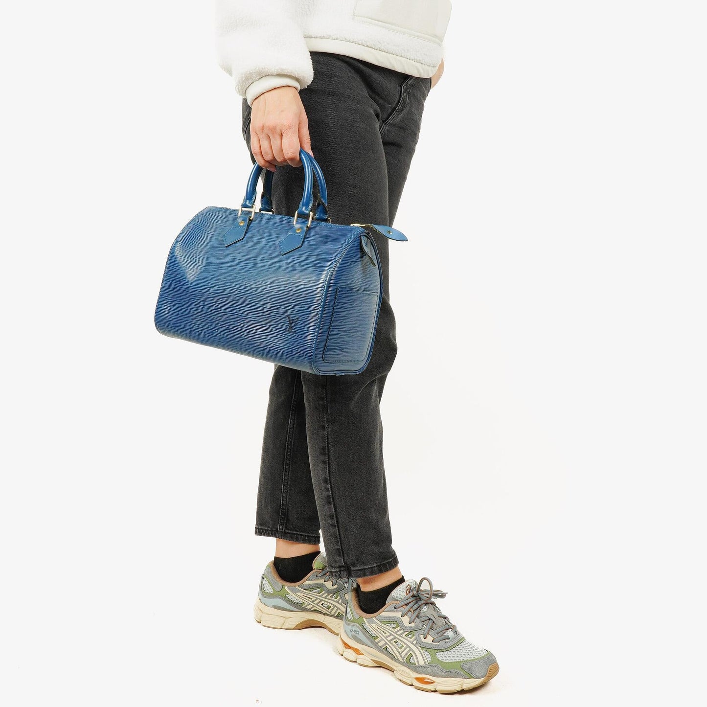 Louis Vuitton Speedy 25 Handtasche aus blauem Epi-Leder