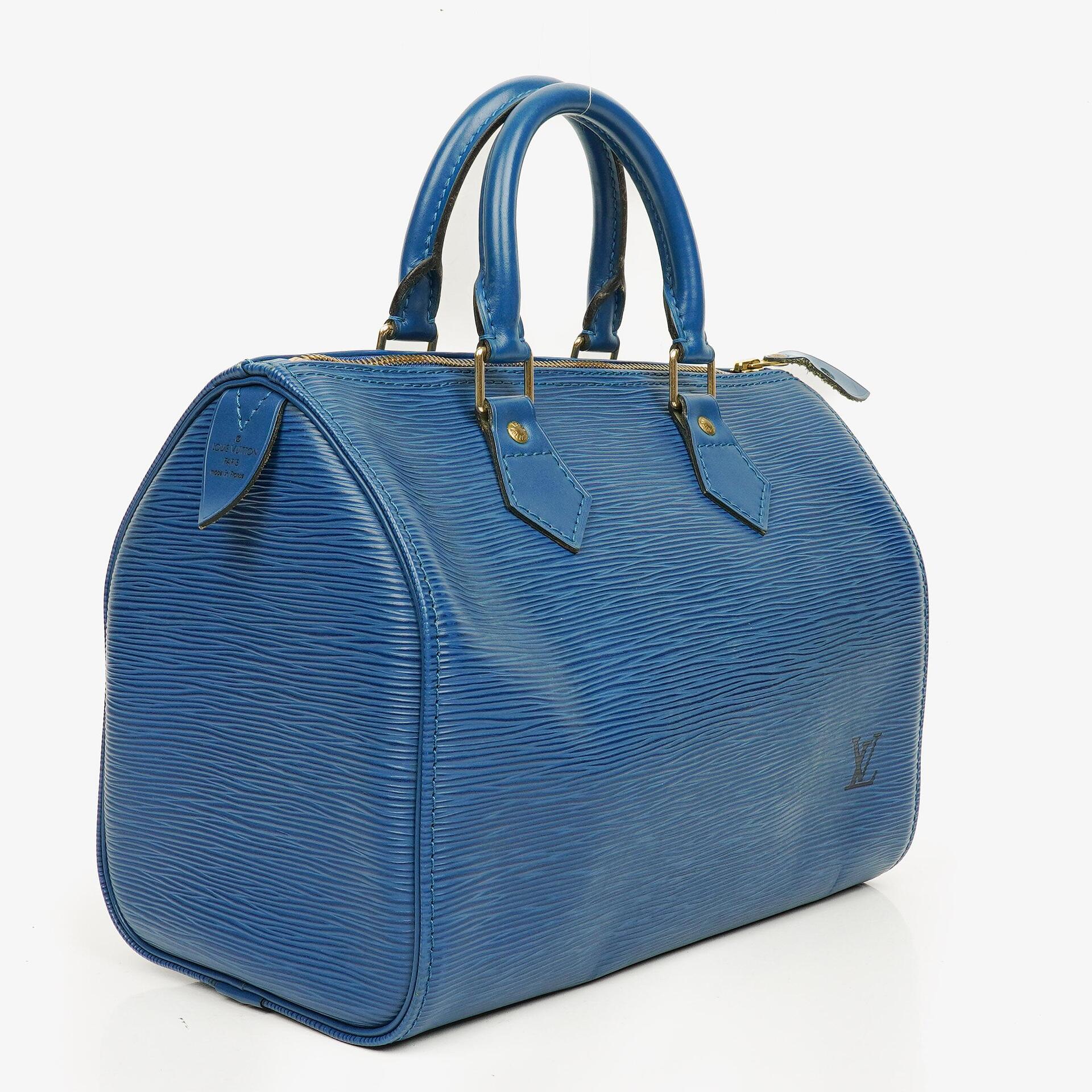 Louis Vuitton Speedy 25 Handtasche aus blauem Epi-Leder