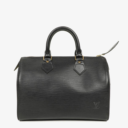 Louis Vuitton Speedy 25 Handtasche aus schwarzem Epi Leder