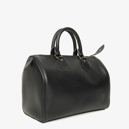 Louis Vuitton Speedy 25 Handtasche aus schwarzem Epi Leder