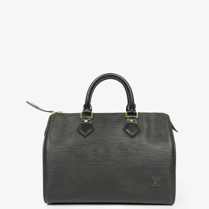 Louis Vuitton Speedy 25 Handtasche aus schwarzem Epi Leder