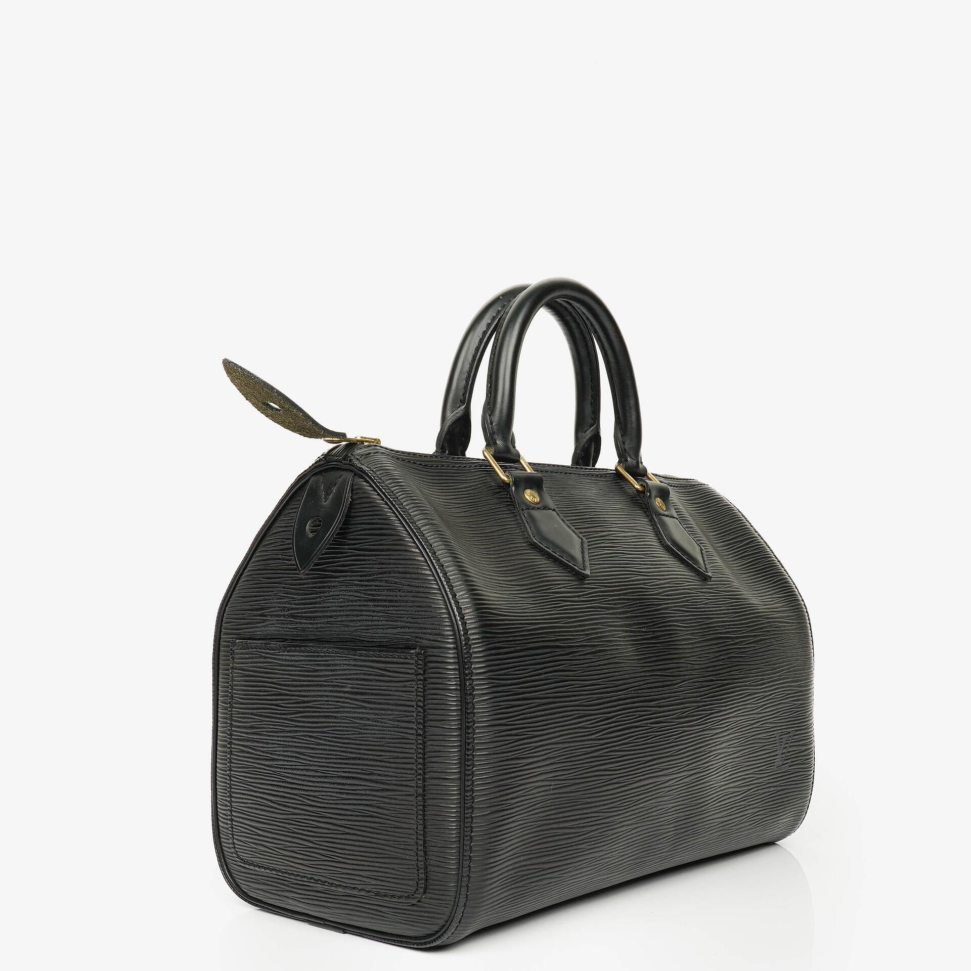 Louis Vuitton Speedy 25 Handtasche aus schwarzem Epi Leder