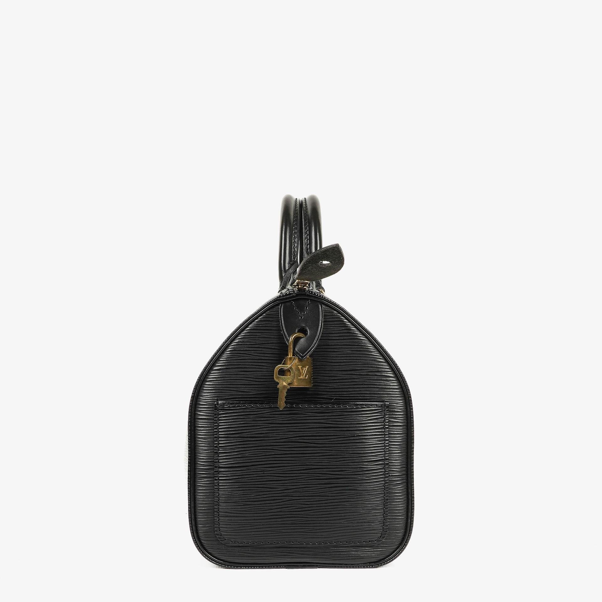 Louis Vuitton Speedy 25 Handtasche aus schwarzem Epi Leder