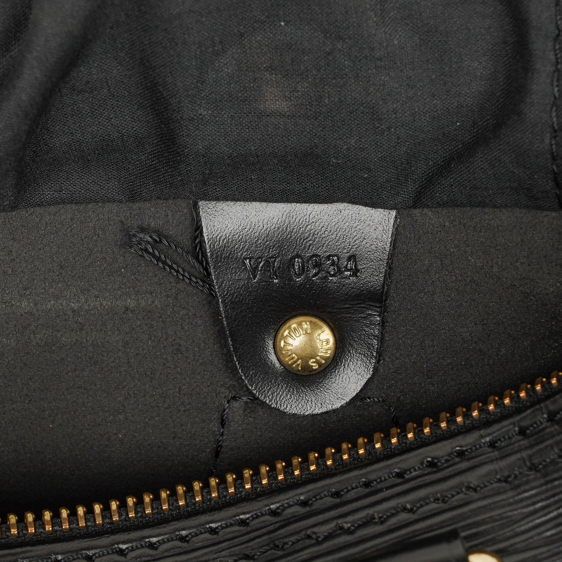 Louis Vuitton Speedy 25 Handtasche aus schwarzem Epi Leder