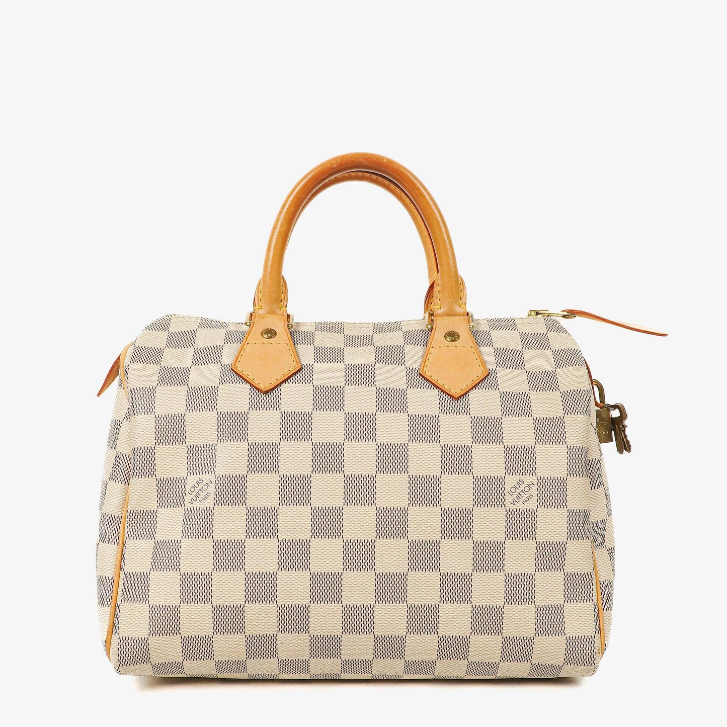 Louis Vuitton Speedy 25 Handtasche aus beschichtetem Damier Azur Canvas