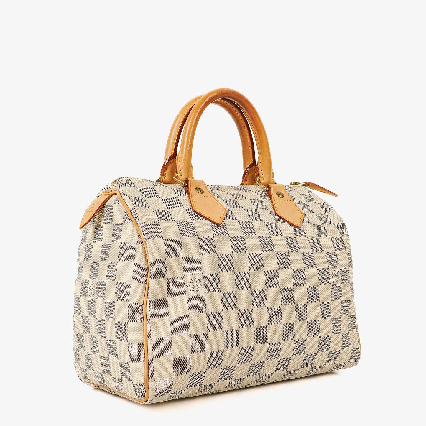 Louis Vuitton Speedy 25 Handtasche aus beschichtetem Damier Azur Canvas