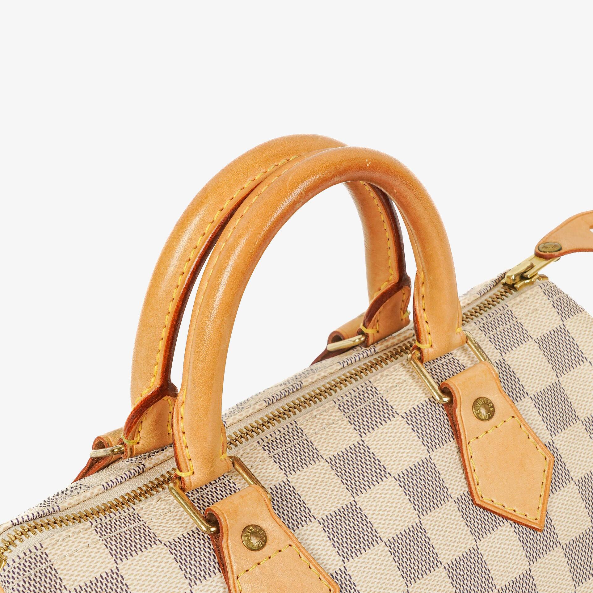 Louis Vuitton Speedy 25 Handtasche aus beschichtetem Damier Azur Canvas