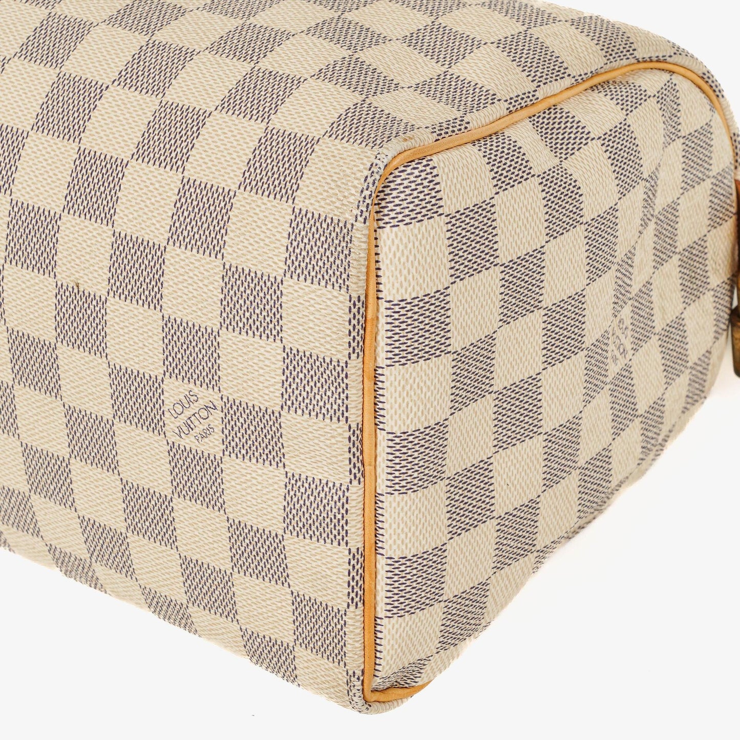 Louis Vuitton Speedy 25 Handtasche aus beschichtetem Damier Azur Canvas
